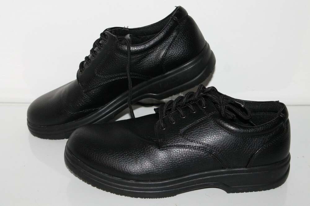 DS Work Service Work Shoes, Mens 9, Black Synthetic, Workwear, Utility